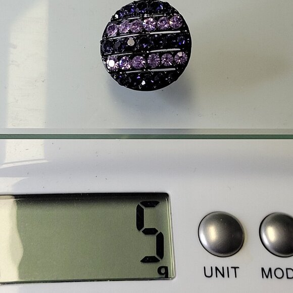 Purple Round Stud Earrings - Picture 9 of 9